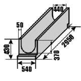 Водоотводные лотки Л300 (2950*540*430) по серии 3.006.1-2