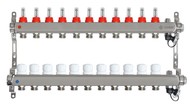 Коллектор для теплого пола на 11 контуров Taen с расходомерами (из нержавеющей стали, гребенка)