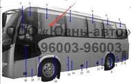 55QA1-03103M3 Стеклопакет боковой(лев1) 1395*1100 хайгер хигер  KLQ6856,6840 (оригинал)